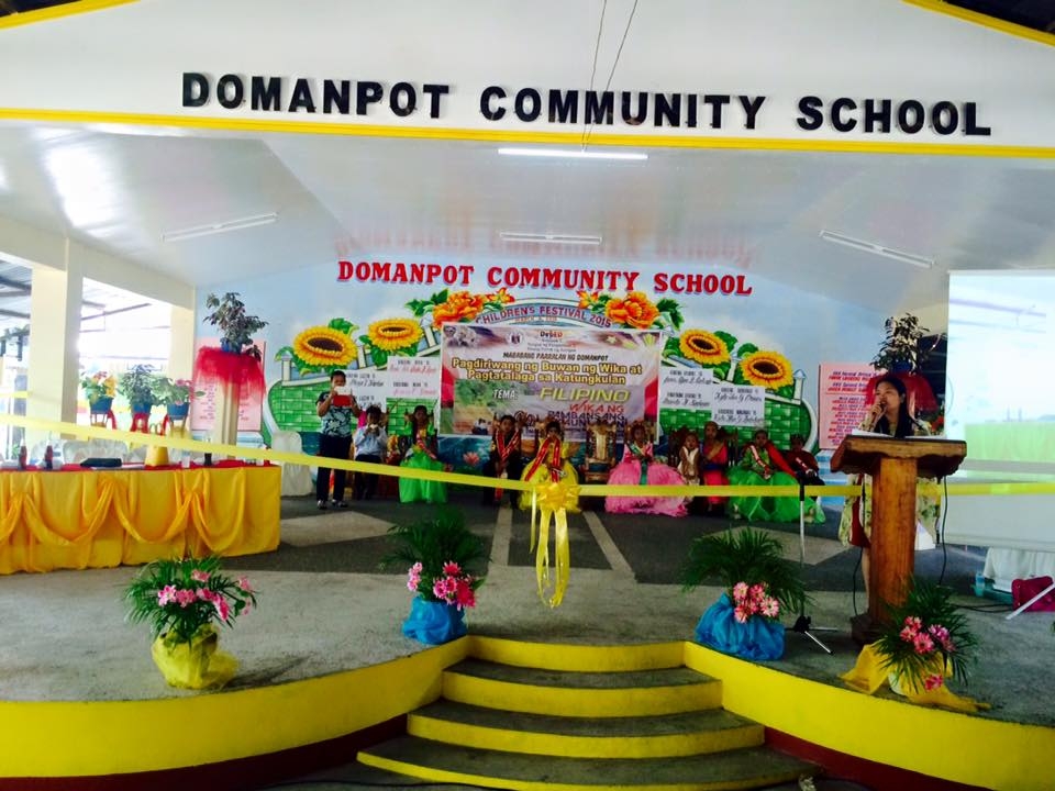 Ribbon-Cutting of the stage of Domanpot Community School (1)